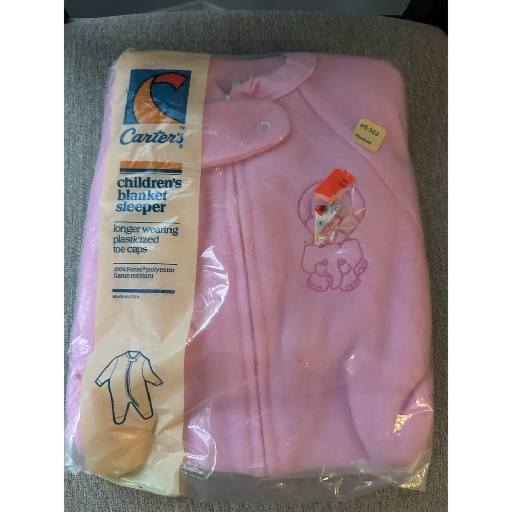 Vintage Carters Blanket Sleeper NEW Full Zip Footed Made in USA 24-29 lbs